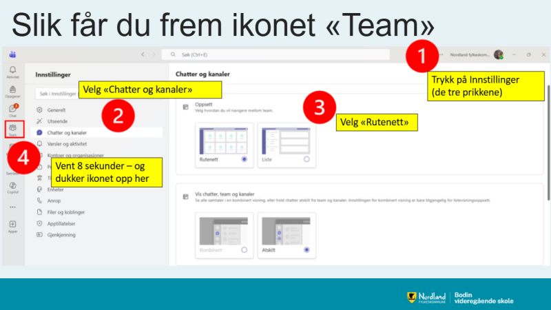 Lenke til artikkel: Finn igjen Team-ikonet i Teams